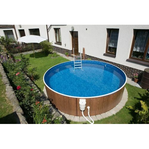 myPOOL Poolset Splash mit Sandfilteranlage - Holzoptik Ø 3,60 x 1,20 m - Gr. 4