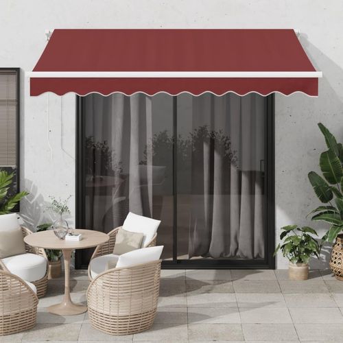 Markise Manuell mit LED Weinrot 300x250 cm