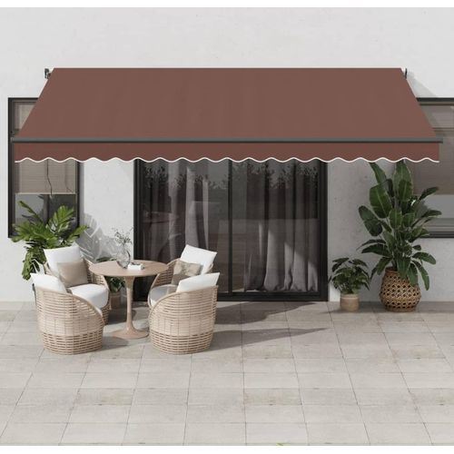 Markise Automatisch mit LEDs Braun 450x350 cm