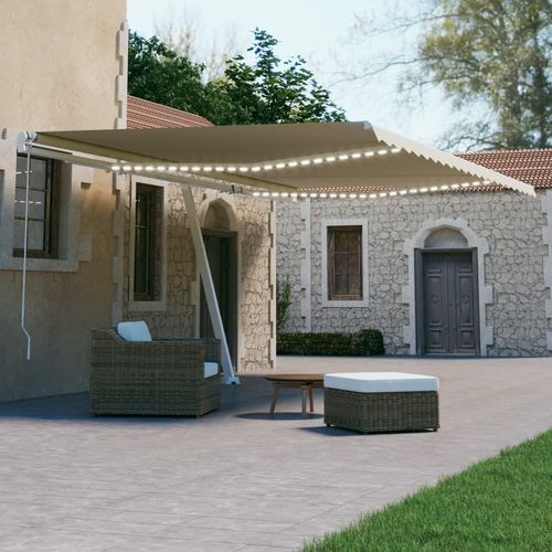 Markise Automatisch mit LED & Windsensor 500x300 cm Creme