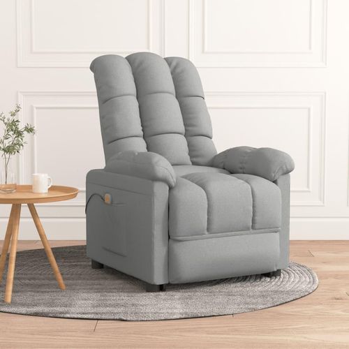 Massagesessel Hellgrau Stoff 342733