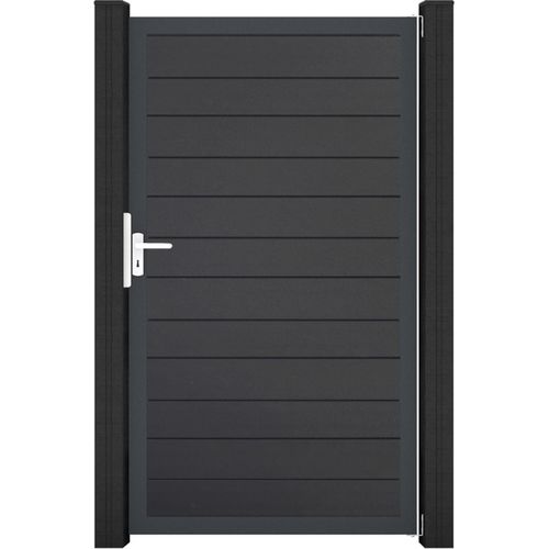 GroJa BasicLine PVC Stecksystem schmal Universal Einzeltor mit Anthrazitrahmen anthrazitgrau