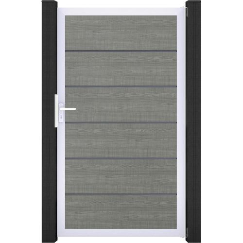 GroJa BasicLine PVC Stecksystem Premium Universal Einzeltor mit Alurahmen grey_ash_cut