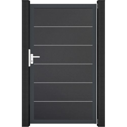 GroJa BasicLine PVC Stecksystem Premium Universal Einzeltor mit Anthrazitrahmen anthrazitgrau