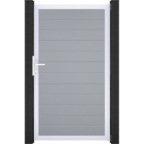 GroJa BasicLine PVC Stecksystem schmal Universal Einzeltor mit Alurahmen silbergrau