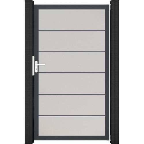 GroJa BasicLine PVC Stecksystem Premium Universal Einzeltor mit Anthrazitrahmen weiss