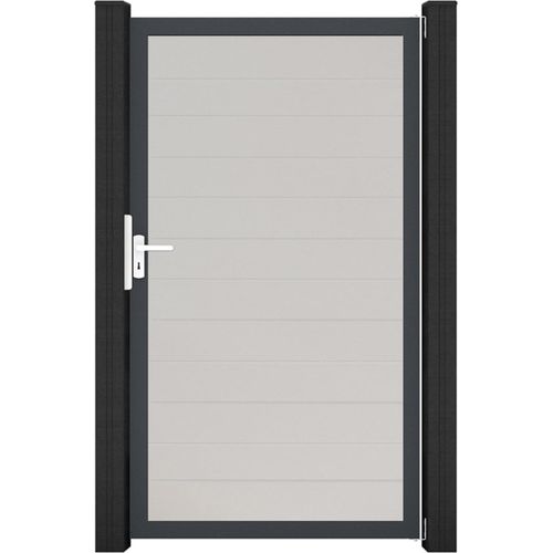 GroJa BasicLine PVC Stecksystem schmal Universal Einzeltor mit Anthrazitrahmen weiss