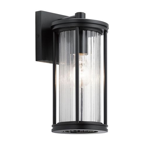 Wandlampe außen Glas Aluminium IP44 H: 29 cm Schwarz Vintage