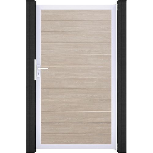 GroJa BasicLine PVC Stecksystem schmal Universal Einzeltor mit Alurahmen sheffield_oak