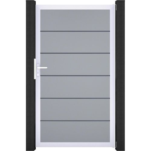 GroJa BasicLine PVC Stecksystem Premium Universal Einzeltor mit Alurahmen silbergrau