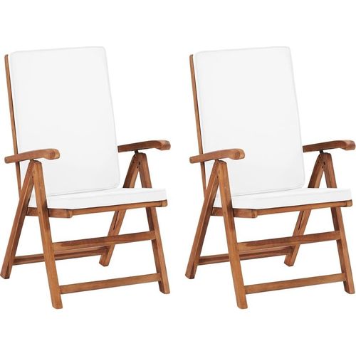 Garten-Liegestühle 2 Stk. mit Auflagen Massivholz Teak