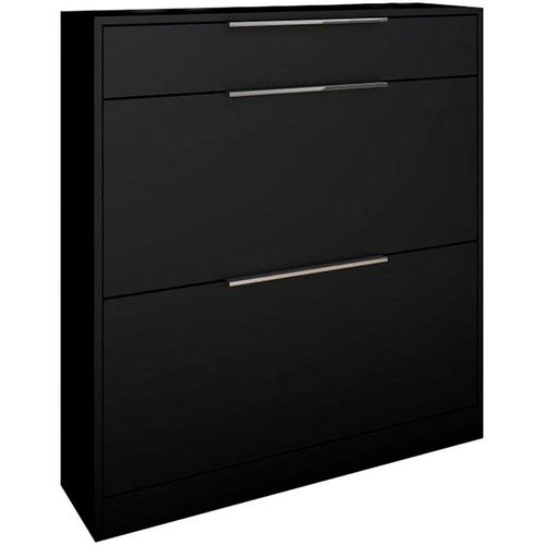 Schuhschrank BORCHARDT MÖBEL, schwarz (schwarz matt), B:89cm H:96cm T:24cm, Schränke, Stehende Montage, Wandmontage & Glasböden unter Mehr aus der Serie