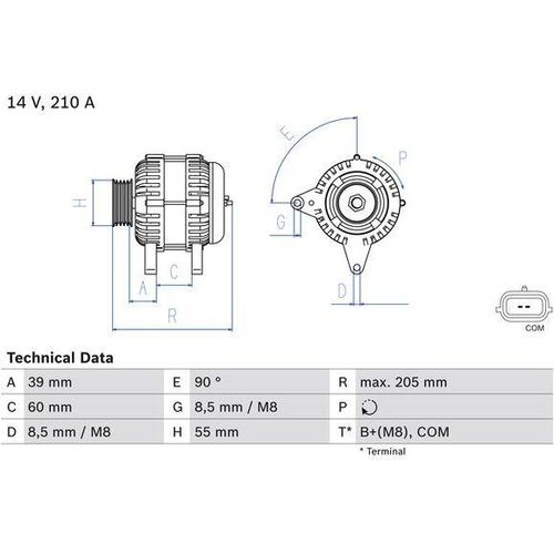 Lichtmaschine von Bosch 210 A (0 986 083 730) Generator Generator Lima, Lima, Lichtmaschine