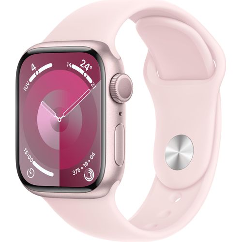 Watch Series 9 GPS 41mm Rose Aluminiumgehäuse mit Hellrosa Sportband - S/M