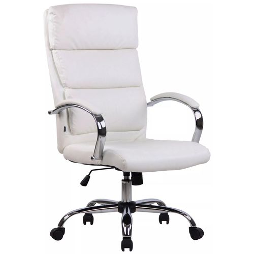 In And OutdoorMatch Deluxe Bürostuhl Clement - Kunstleder - Weiß - Ergonomisch - höhenverstellbar - Deluxe
