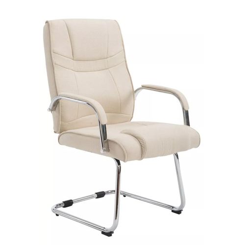 In And OutdoorMatch Besucherstuhl Giovanny - Esszimmerstuhl - Bürostuhl - Weiß - Ergonomisch - Stoff - Deluxe
