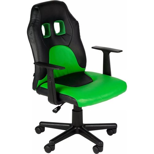 In And OutdoorMatch Bürostuhl Kinder Bria - Kunstleder - Grün - Auf Rollen - Ergonomischer Bürostuhl - Für Kinder - Gamingstuhl - Höhenverstellbar