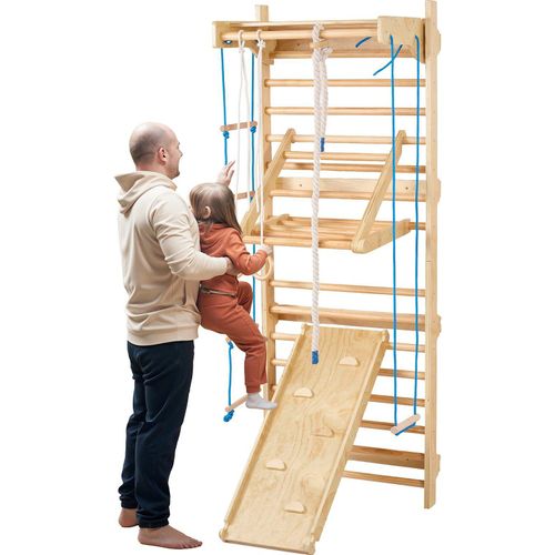 Sprossenwand Kletterwand Klettergerüst 8 in 1 Holz Indoor Kinderspielzeug