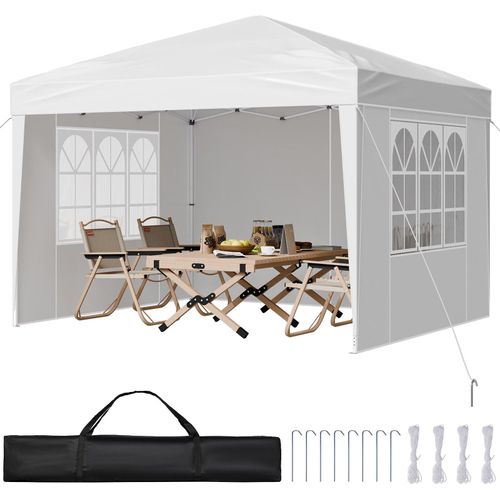 Pavillon Faltpavillon 2,95x2,95x2,63m Partyzelt Gartenzelt mit Seitenwänden