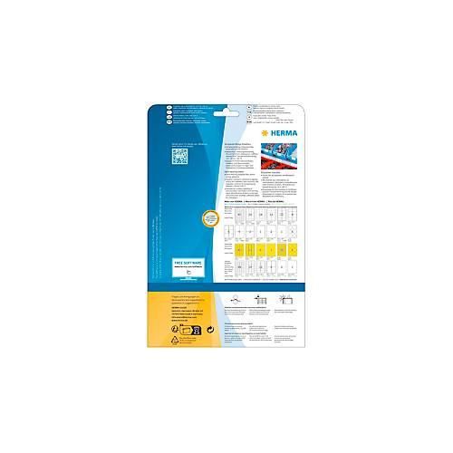 Folienetiketten HERMA 4691, selbstklebend, besonders stark haftend, wetterfest, bedruckbar, B 66 x H 33,8 mm, Folie, weiß, 600 Stück/25 Blatt