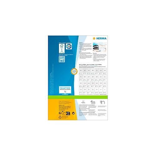 Adressetiketten HERMA 4645, permanenthaftend, selbstklebend, bedruckbar, B 63,5 x H 33,9 mm, FSC®-Papier, weiß, 2400 Stück/100 Blatt