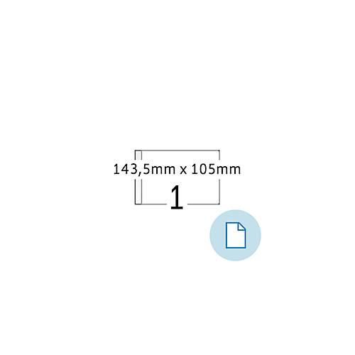 Blattetiketten HERMA 8492, permanenthaftend, bedruckbar, B 143,5 x H 105 mm, Papier, weiß, 2000 Stück/2000 Blatt