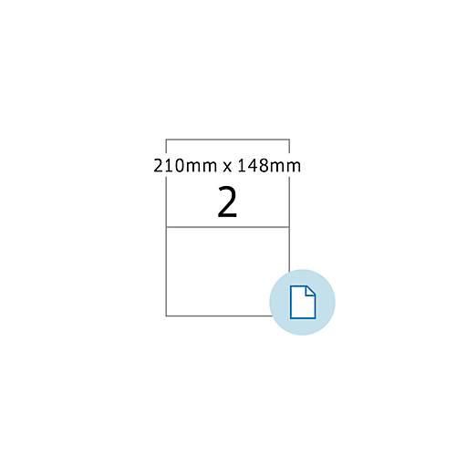 Blattetiketten HERMA 8402, permanenthaftend, bedruckbar, B 210 x H 148 mm, Papier, weiß, 1000 Stück/500 Blatt