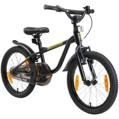 LÖWENRAD Kinder Fahrrad ab 5 Jahre | 18 Zoll Rad | Schwarz