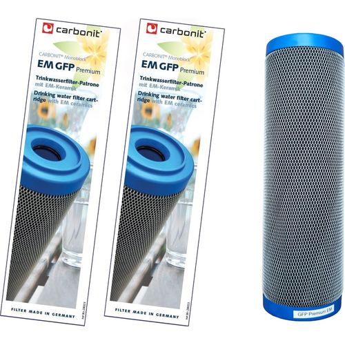Neuheit: 2 x Carbonit Wasserfilter GFP EM Premium mit EM-Keramik und +55% Aktivkohle