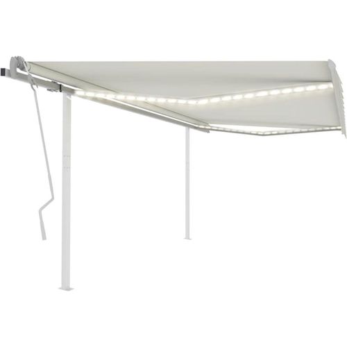 Markise Manuell Einziehbar mit LED 4x3 m Creme