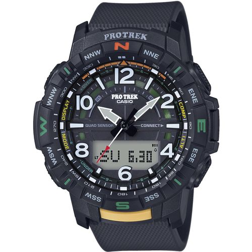 Smartwatch CASIO PRO TREK SMART, schwarz, Smartwatches, Armbanduhr, Herrenuhr, Digitaluhr, Weltzeit, Bluetooth