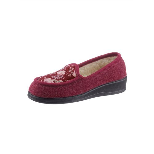 Hausschuh SCHAWOS, Damen, Gr. 40, rot (bordeaux), Textil, Schuhe