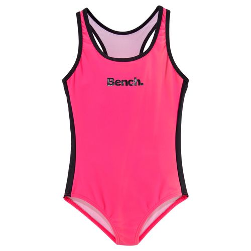 Badeanzug BENCH., Jungen, Gr. 146/152, N-Gr, pink (pink, schwarz), Polyamid, kontrastfarbene Details, Badeanzüge, mit Logoprint