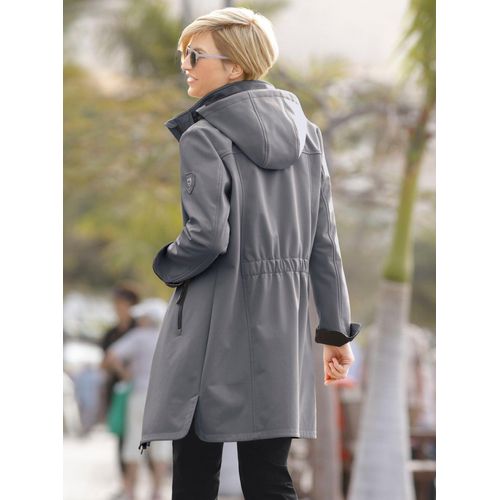 Softshelljacke CASUAL LOOKS, Damen, Gr. 42, grau, 94% Polyester, 6% Elasthan, unifarben, figurumspielend, Jacken