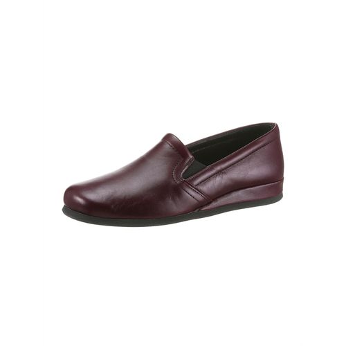 Hausschuh ROHDE, Herren, Gr. 39, rot (bordeaux), Glattleder, Schuhe