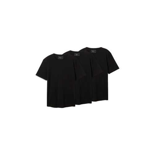 TOM TAILOR DENIM Herren T-Shirts aus Baumwolle im 3er-Pack, schwarz, Uni, Gr. XXL