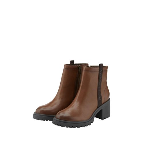 TOM TAILOR Damen Gefütterte Stiefeletten, braun, Uni, Gr. 41