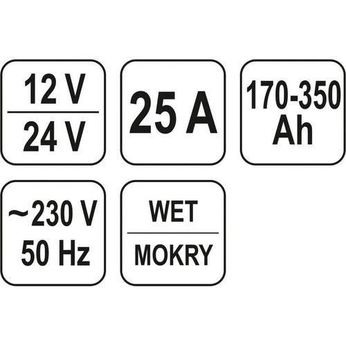 YATO Batterieladegerät 12/24 V 25 A 230 V
