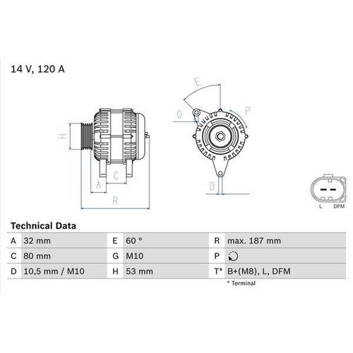 BOSCH Generator Artikel: 0 986 046 520
