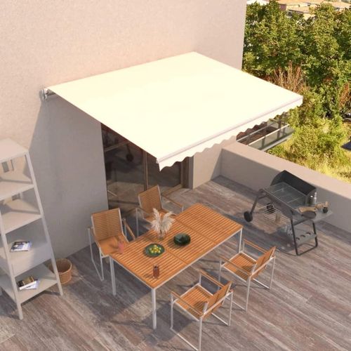 Markise Manuell Einziehbar 450x350 cm Creme 3068997