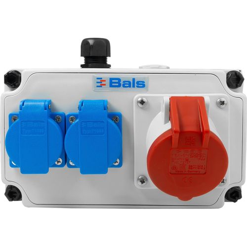 Baustromverteiler 2x16A 230V Schuko 1x16A CEE IP44 BALS ohne Sicherungen