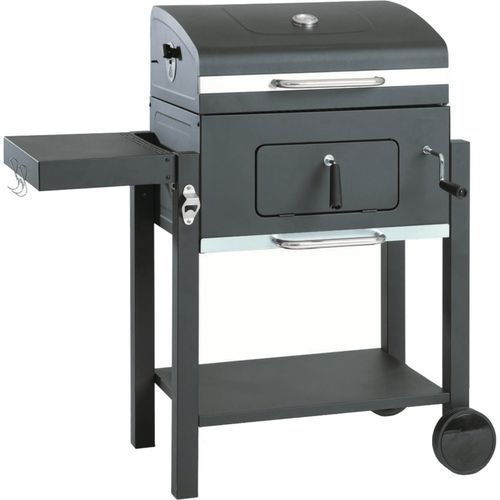 Holzkohlegrill Centaurus, emaillierter Stahl, Grillwagen, schwarz, 107 x 109 x 69 cm