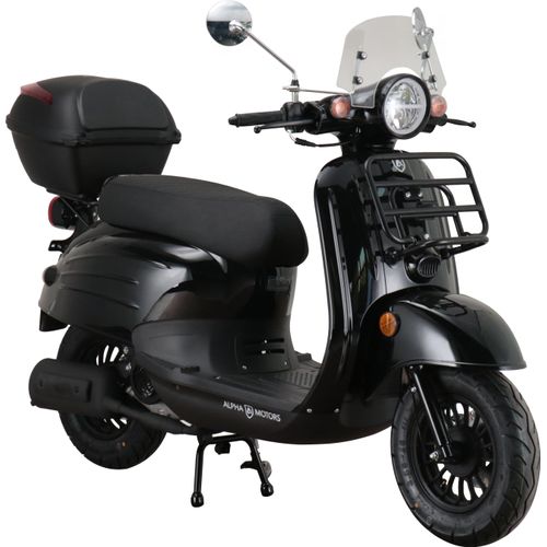 Motorroller Adria 50 ccm 45 km/h EURO 5 schwarz inkl. Windschild und Topcase