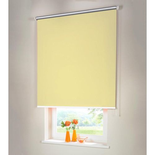 Seitenzugrollo Verdunkelungsrollo THERMO 185 x 230 cm hellgelb Kettenzugrollo lichtundurchlässig