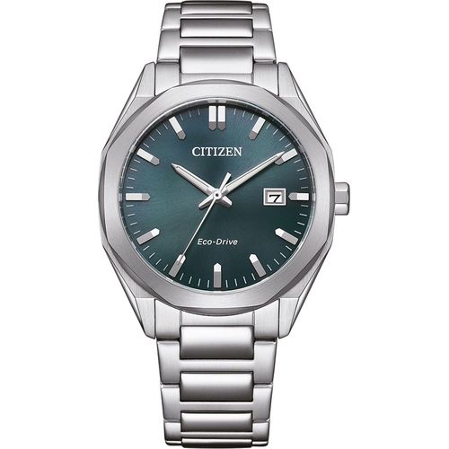 Citizen Uni-Uhr Eco-Drive Grün Quarz Edelstahl-Armband BM7620-83X