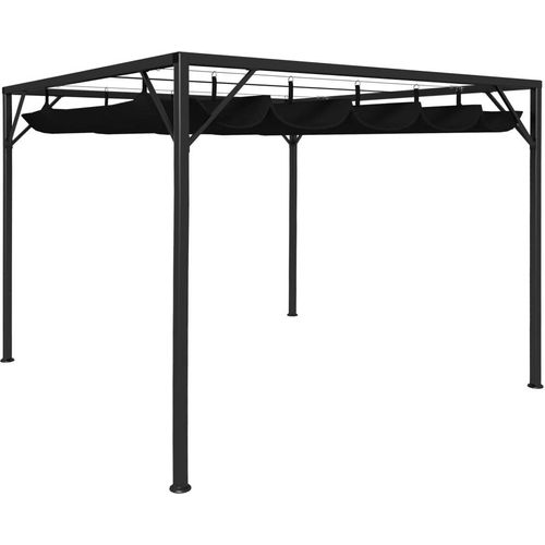 Gartenpavillon mit ausziehbarem Dach 3×3 m Anthrazit