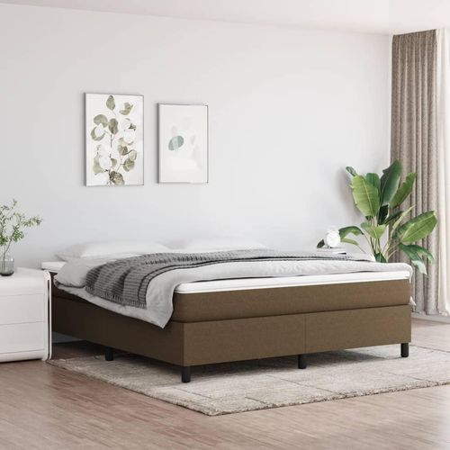 vidaXL Boxspringbett Dunkelbraun 160x200 cm Stoff - Boxspringbett - Boxspringbetten - Bett - Schlafzimmermöbel
