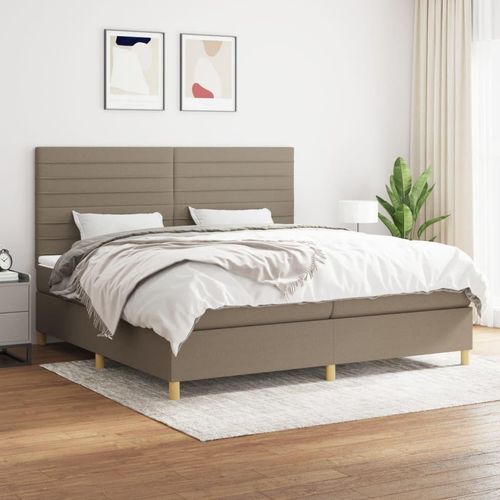 Boxspringbett mit Matratze Taupe 200x200 cm Stoff 3142445