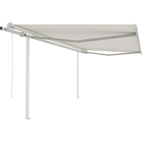Markise Automatisch Einziehbar mit Pfosten 4x3 m Creme