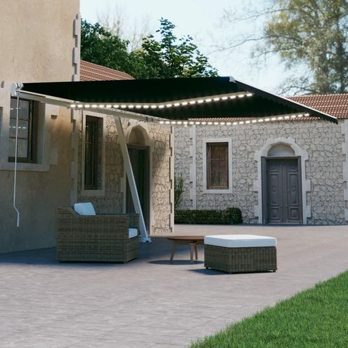 Markise Automatisch mit LED & Windsensor 500x300 cm Anthrazit